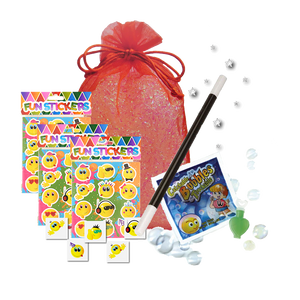 Mini Magic Party Bag,  a magic wand, sheet of stickers, party tattoo & magic catch-a-bubbles